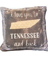 I love you to TN and back throw pillow Powell Florist Exclusive