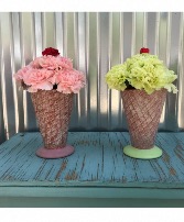 Ice Cream Sundae Flower Arrangement