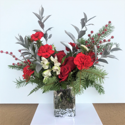 Fire and Ice Christmas Arrangement