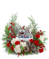 Icy Wonderland Kinkade Keepsake Flower Arrangement