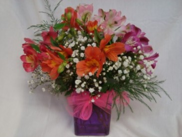 I LOVE LILLY!! Alstra maria lillies arranged in a vase with baby's breath!!