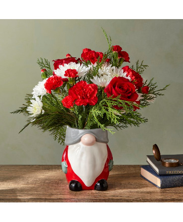 I'll Be Gnome for Christmas Floral Arrangement in Warman, SK | QUINN & KIM'S FLOWERS