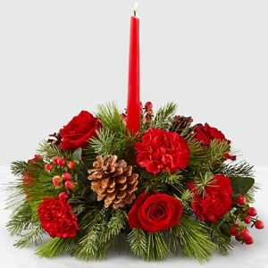 The FTD I'll Be Home for Christmas™ Candle Table Centerpiece