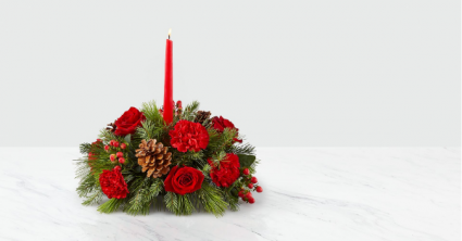 I'll Be Home for Christmas Table Centerpiece with Candle