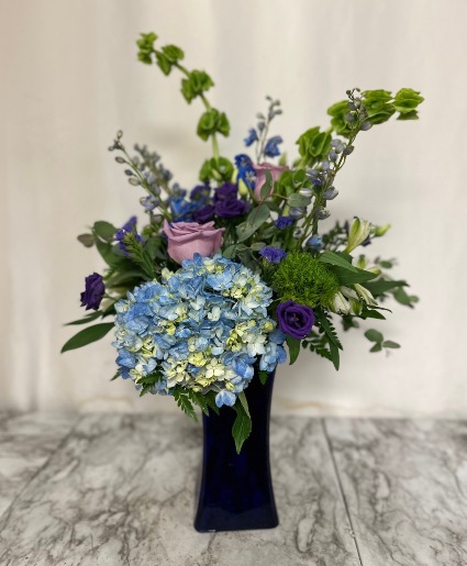 I'm blue without You! All blue floral vase