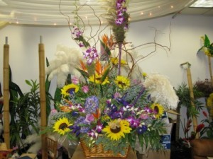 I'm Sunflower Blue Over You Basket