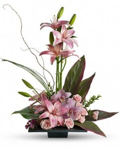 Pink lilies & Orchids Bqt.