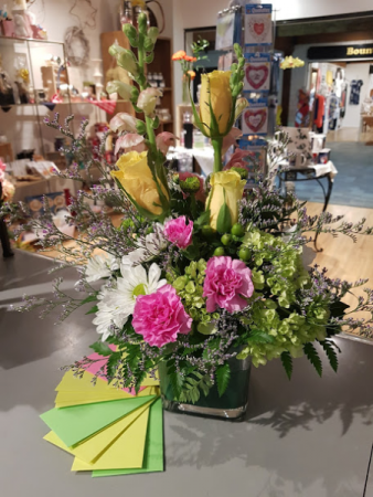 IMOGEN'S PICK Yellows, Pinks and Greens trapped in a cube