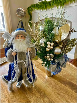 IN BLUE HOLIDAY PRESENT Artificial Floral Arrangement