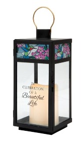 "In Celebration" Stained Glass Top Lantern 