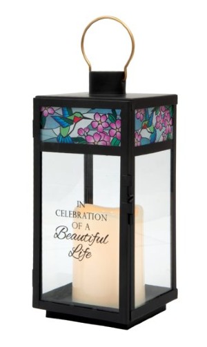 "In Celebration" Stained Glass Top Lantern 