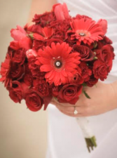 In Love With Red Bridal Bouquet  