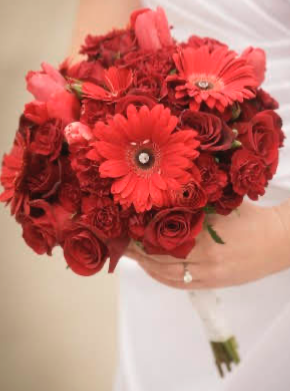 In Love With Red Bridal Bouquet