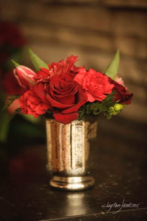 In Love With Red Centerpiece Vase Arrangement