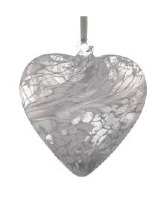 In Loving Memory Blown Glass Heart 