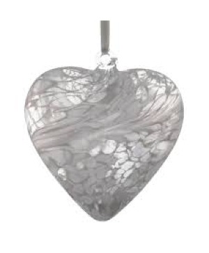 In Loving Memory Blown Glass Heart 