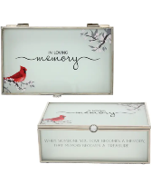 In Loving Memory Cardinal Glass Keepsake Box 