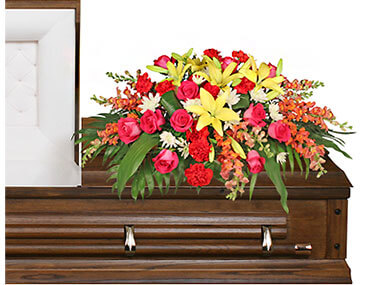 IN LOVING MEMORY Casket Spray in Angola, IN | Out Of The Woods Florist