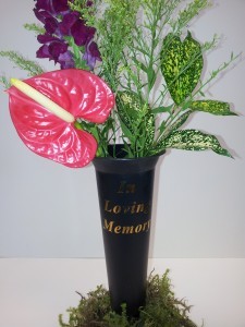 IN LOVING MEMORY Graveside permanent vase