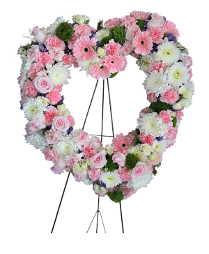 In loving memory heart wreath funeral wreath