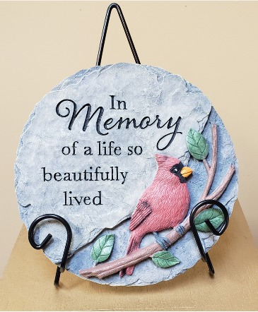 In Memory Cardinal Plaque  in Port Huron, MI | CHRISTOPHER'S FLOWERS
