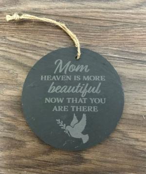 in memory mom slate ornament in memory dad also available