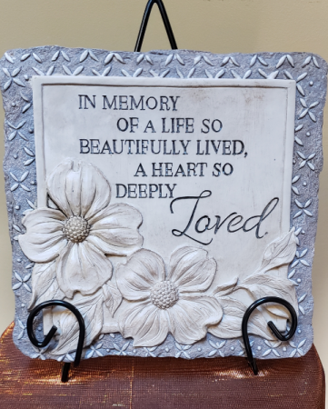 In Memory- Square Resin Memory Plaque in Port Huron, MI | CHRISTOPHER'S FLOWERS