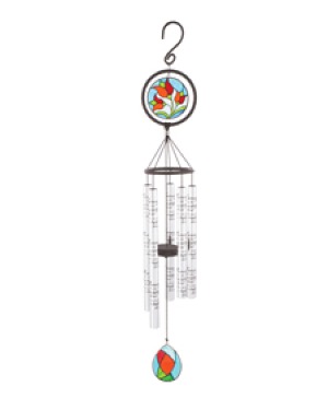 "In Memory" Stained glass tulip chimes Wind Chimes