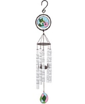 In Our Hearts stained glass hummingbird chimes Wind Chimes