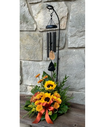 In A Fall Garden Wind Chimes, Flowers & Stand in Chicora, PA | Lily Dale Floral Design Studio