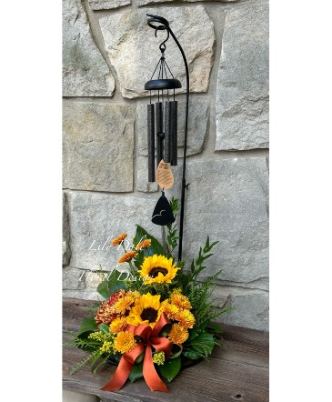 A Seasonal Garden Wind Chimes, Flowers & Stand in Chicora, PA | Lily Dale Floral Design Studio