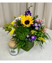 IN THE WOODS Floral Arrangement & Candle Bundle