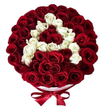 Initial rose box.   50 roses !!!! in Ozone Park, NY | Heavenly Florist
