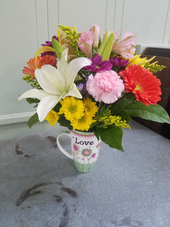 Inspirational Scripture Mug Vase Arrangement