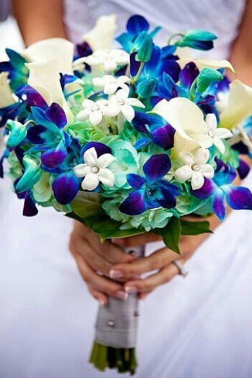 Intense Blue Orchids  Hand Tied  in Port Stanley, ON | Flowers By Rosita