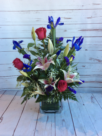 Iris & Stargazer Lily Vases in Culpeper, VA | ENDLESS CREATIONS FLOWERS AND GIFTS Iris & Stargazer Lily Vases in Culpeper, VA | ENDLESS CREATIONS FLOWERS AND GIFTS