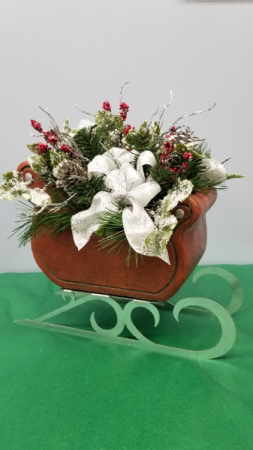Isabel Bloom Sleigh with silk arrangement Silk