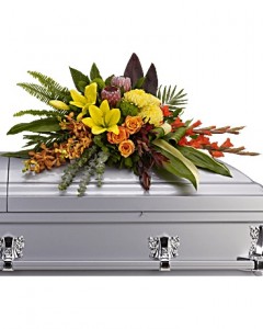 Island Memories Casket Spray Sympathy Arrangement in Jasper, TX | BOBBIE'S BOKAY FLORIST Island Memories Casket Spray Sympathy Arrangement in Jasper, TX | BOBBIE'S BOKAY FLORIST