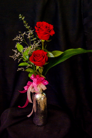 It Takes Two Roses in Bud Vase