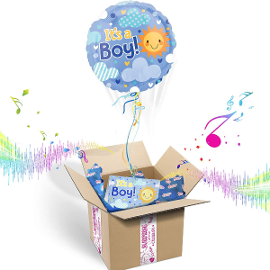 "It's A BOY" INFLATED Helium Balloon Gift Package  