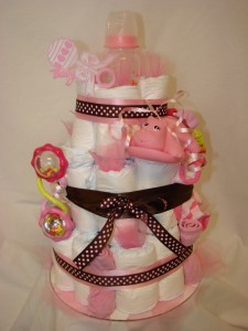 IT'S A GIRL DIAPER CAKE