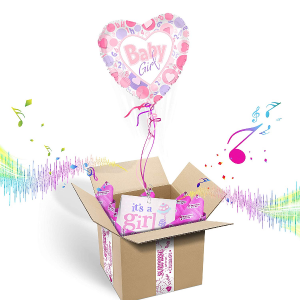 "It's A Girl" INFLATED Helium Balloon Gift Package 