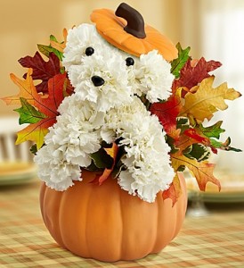 It's a Great Dog Gone Day in Autumn! In keepsake Ceramic Pumpkin with Lid