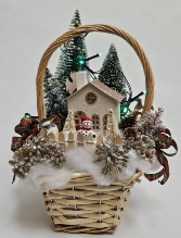 It's a White Christmas Basket Decor