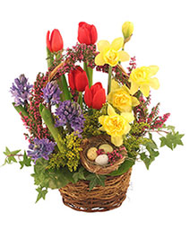 It's Finally Spring! Basket Arrangement