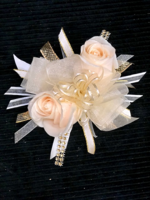 Ivory and Gold Corsage 