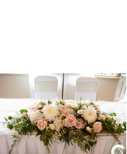 Ivory And Pink  Reception Flowers