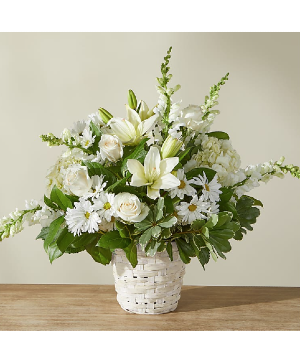 Ivory Elegance Floral Basket 