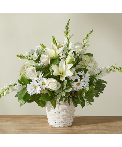 Ivory Elegance Floral Basket 