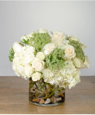 Ivory & Lace Clear Cylinder in Quincy, MA | Quincy Flowers